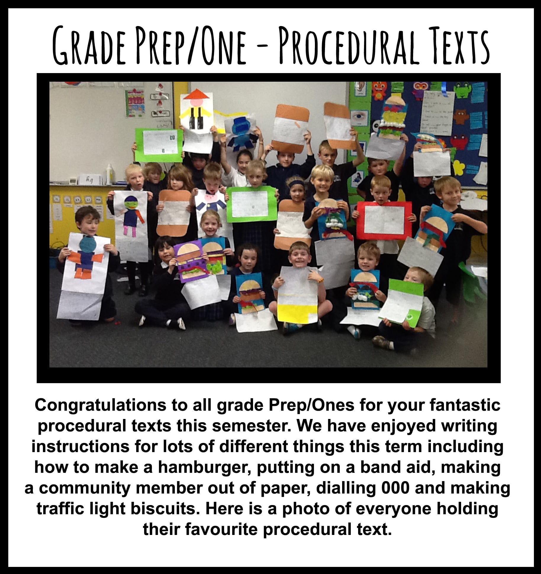 grade prep one procedural text
